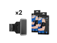 Pack da 2 bracciali sportivi Shapeheart, compatibili con tutti gli smartphone grazie alla loro custodia magnetica universale.