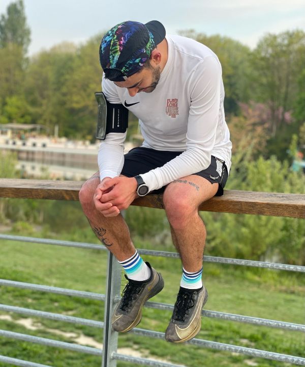 Screenshot di una sessione di running condivisa su un'app di comunità.