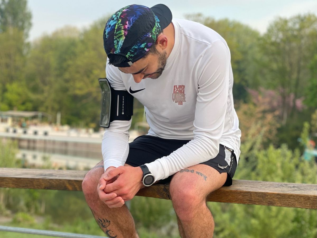 Screenshot di una sessione di running condivisa su un'app di comunità.
