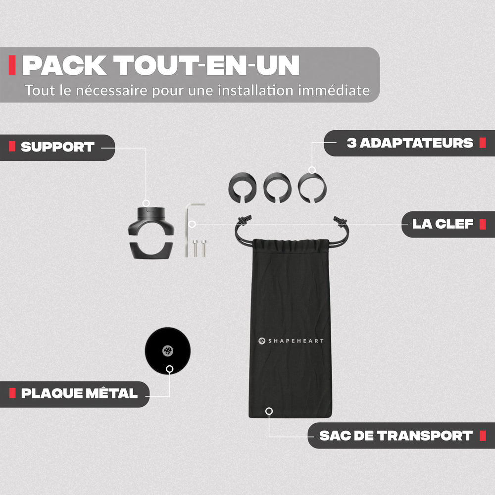Contenuto del pack – Supporto telefono bici PRO Shapeheart