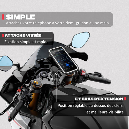Seconda vista del prodotto – Supporto telefono per semi-manubrio MINI BOOST Shapeheart
