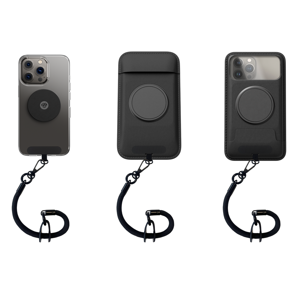 Compatibilità del cordino di sicurezza Shapeheart con piastra metallica, custodia classica e custodia per fotocamera