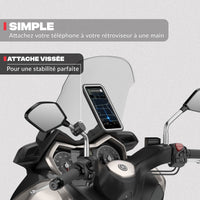 Seconde vue du produit – Support téléphone rétroviseur de scooter et moto Shapeheart