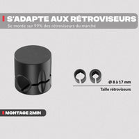 Adaptabilité sur différents supports – Support téléphone rétroviseur de scooter et moto Shapeheart