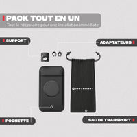 Contenu du pack – Support téléphone rétroviseur de scooter et moto Shapeheart
