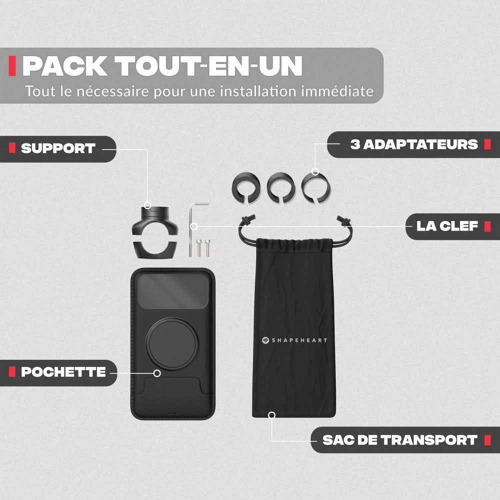 Contenuto del pack – Supporto telefono moto PRO Shapeheart