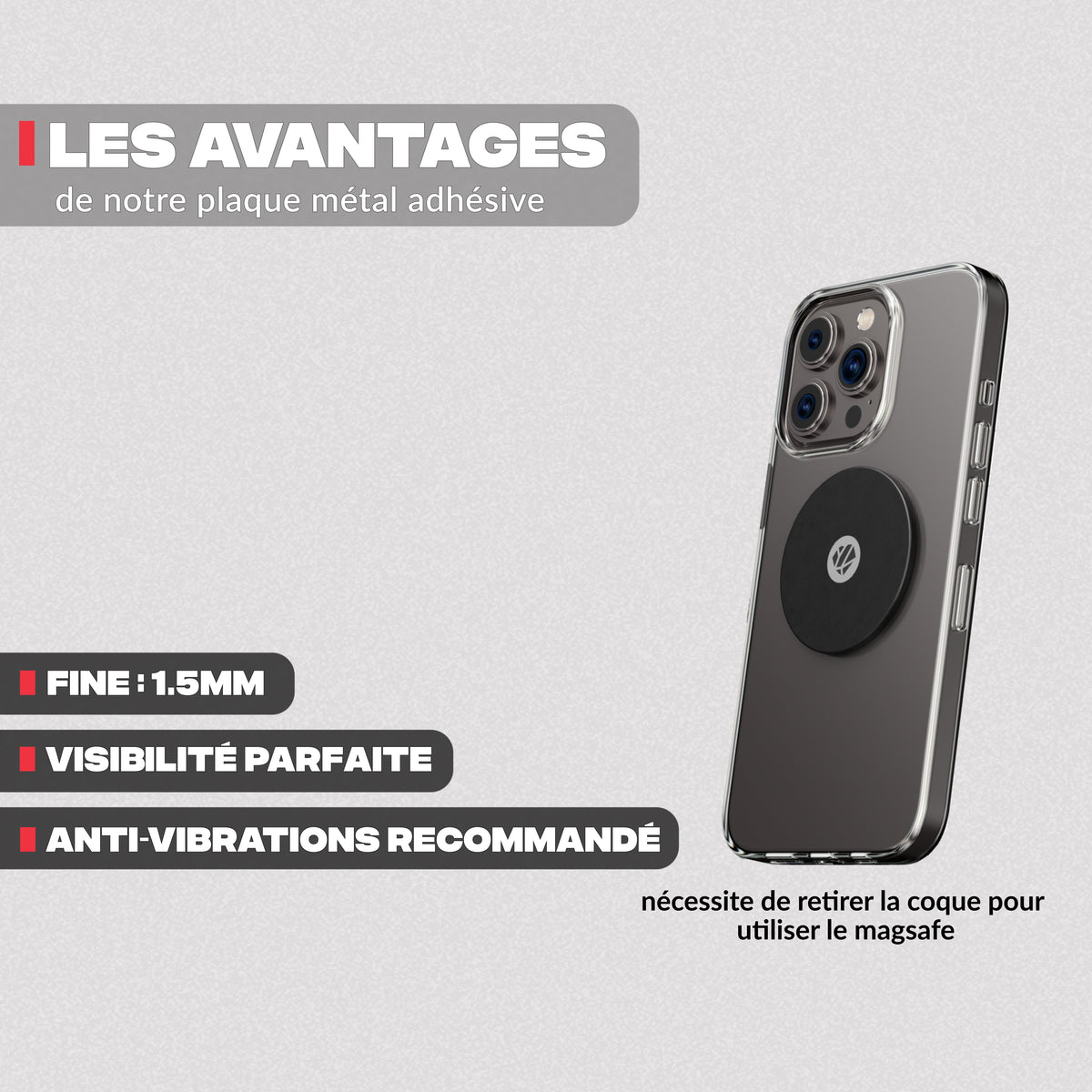 Vantaggi della placca metallica – Supporto telefono moto PRO BOOST Shapeheart