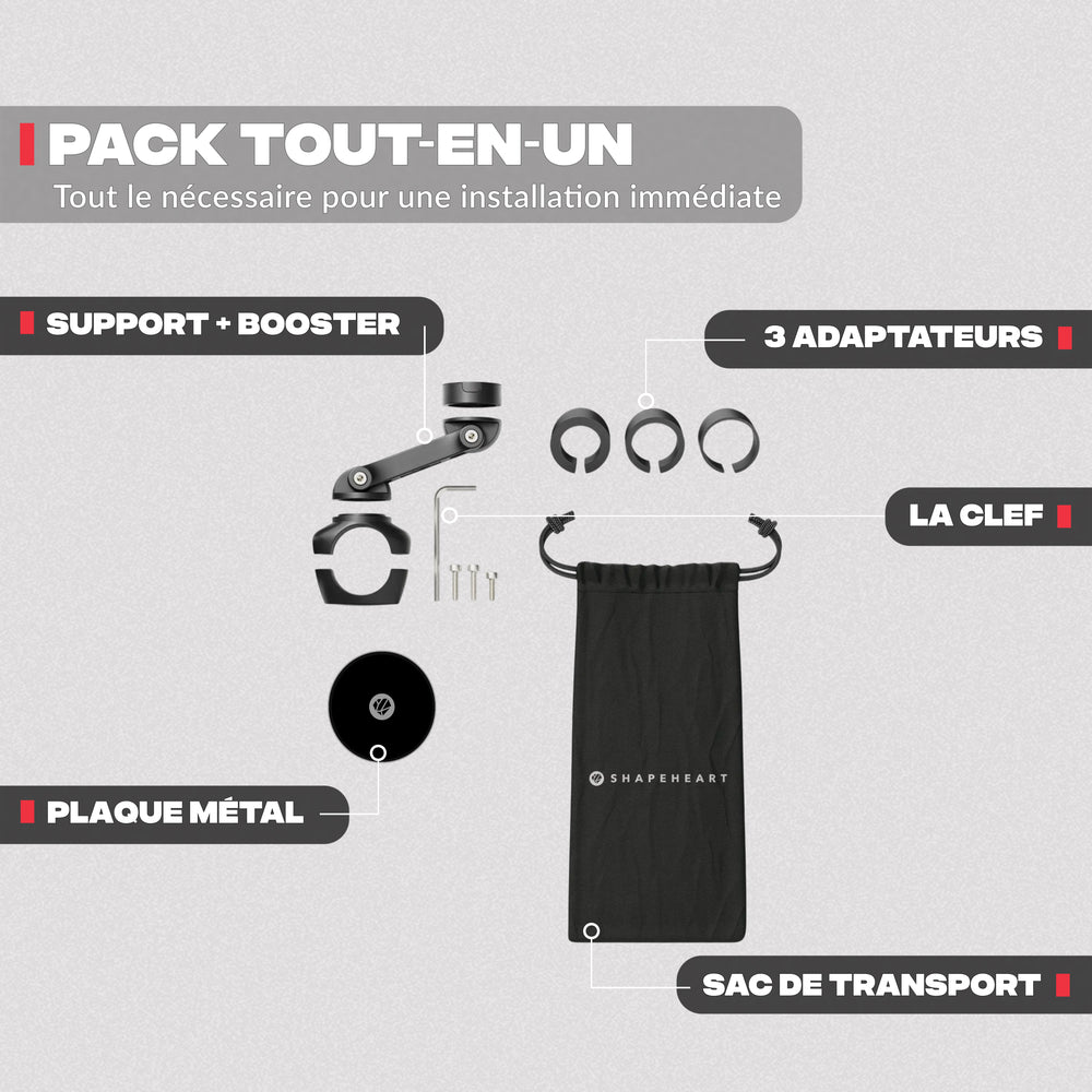 Contenuto del pack – Supporto telefono moto PRO BOOST Shapeheart