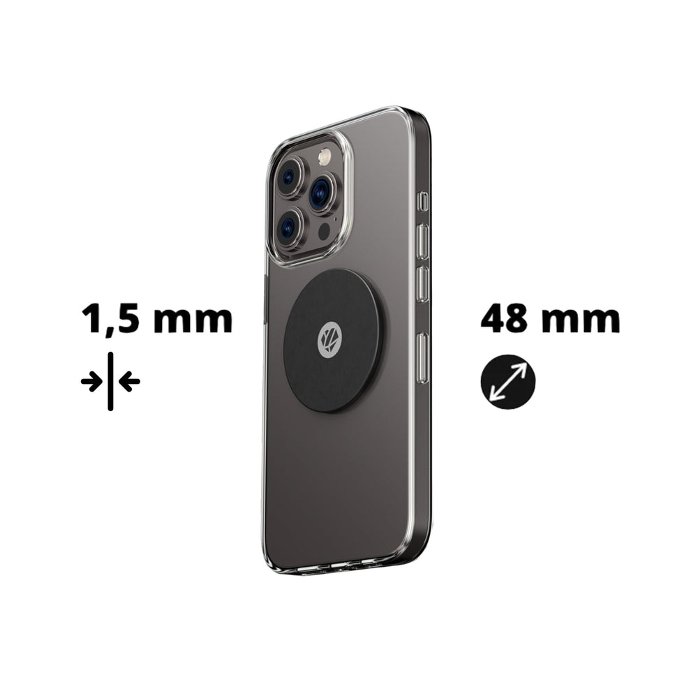 Dimensioni della placca metallica Shapeheart: 1,5 mm di spessore e 48 mm di diametro